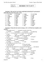 Bài tập Anh 8 Tuần 30