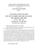 xây dựng cơ sở vật chất là yếu tố cần thiết cho việc xây dựng nà trường tiên tiến