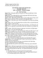 Đề HSG Sinh học 2011