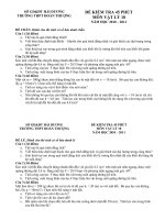 Đề kiểm tra 45 phút Vật lý  10 (có đáp án)