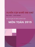 tuyển tập 10 đề thi thử đại học cao đẳng môn toán (kèm lời giải chi tiết và bình luận)