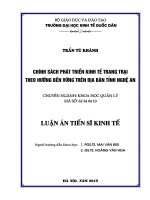 Chính sách phát triển kinh tế trang trại theo hướng bền vững trên địa bàn tỉnh Nghệ An