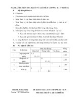 * ĐỀ KIỂM TRA K12 CHƯƠNG III+IV. KÈM ĐÁP ÁN VÀ MA TRẬN ĐỀ KIỂM TRA