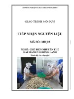 Giáo trình Tiếp nhận nguyên liệu Chế biến nhuyễn thể hai mảnh vỏ đông lạnh