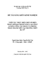 SKKN Một số giải pháp nâng cao chất lượng hong trào Đoàn trong trường Phổ Thông