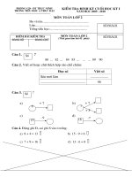 ĐỀ KIỂM TRA TOAN CUỐI HỌC KÌ I