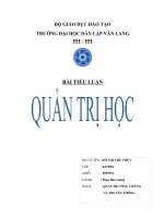 BÀI THI CUỐI KÌ MÔN QUẢN TRỊ HỌC