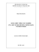 Dáng điệu tiệm cận nghiệm của một số hệ phương trình dạng Navier-Stokes