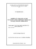 Nghiên cứu tính liều cơ thể từ nguồn Gamma nhiễm bẩn trong đất sử dụng chương trình MCNP