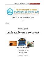 Tiểu luận môn luật ngân hàng Pháp luật về chiết khấu giấy tờ có giá