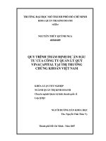 Quy trình thẩm định dự án đầu tư của công ty quản lý quỹ Vinacapital tại thị trường chứng khoán Việt Nam