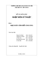 đề tài mạch điện cảm biến ánh sáng