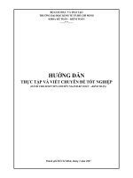 Hướng dẫn thực tập và viết chuyên đề tôt nghiệp dành cho sinh viên chuyên ngành kế tóan - kiểm tóan