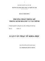 LUẬN VĂN THẠC SĨ CHUYÊN NGÀNH LÝ THUYẾT XÁC SUẤT VÀ THỐNG KÊ TOÁN HỌC PHƯƠNG PHÁP THỐNG KÊ TRONG KINH DOANH VÀ TÀI CHÍNH