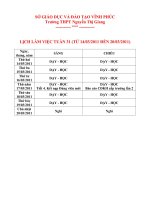 Lịch làm việc tuần 31 (từ 14/03 đến 20/03)