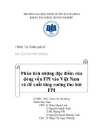 tiểu luận: Phân tích những đặc điểm của dòng vốn FPI vào Việt Nam và đề xuất tăng cường thu hút FPI