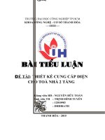 THIẾT kế CUNG cấp điện CHO TOÀ NHÀ 2 TẦNG