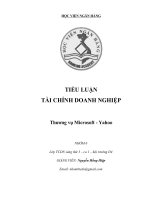 Tiểu luận môn tài chính doanh nghiệp Thương vụ Microsoft - Yahoo