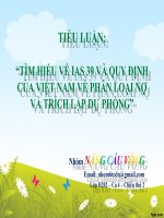 Tìm hiểu về IAS 39 và Quy định của VIỆT NAM về phân loại nợ và trích lập dự phòng