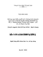 Luận văn thạc sỹ - Nâng cao hiệu quả hoạt động kinh doanh ngoại tệ tại Agribank - Chi nhánh Nam Hà Nội