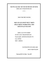 Một số giải pháp phát triển hoạt động marketing cho khách sạn Hải Sơn