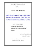 Những giải pháp hoàn thiện hoạt động kinh doanh thẻ nội địa tại Tp. Hồ Chí Minh của ngân hàng thương mại cổ phần Á Châu