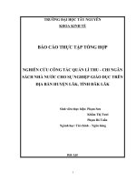 Nghiên cứu công tác quản lí thu – chi ngân sách nhà nước cho sự nghiệp giáo dục trên địa bàn huyện Lăk, tỉnh Đăklăk