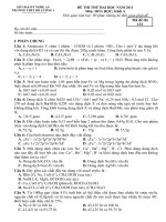 Đề thi thử đại học trường THPT Đô Lương 1 lần 1 có đáp án