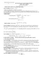 Đề thi thử đại học lần trường THPT Lạng Giang số 1