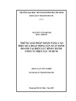Những giải pháp nhằm nâng cao hiệu quả hoạt động sản xuất kinh doanh tại điện lực Bình Chánh công ty điện lực Tp. Hồ Chí Minh