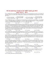 ĐỀ MINH HỌA ĐẶC BIỆT KÌ THI THPT QUỐC GIA 2015 CÓ LỜI GIẢI CHI TIẾT