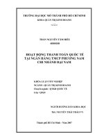 Hoạt động thanh toán quốc tế tại ngân hàng thương mại cổ phần Phương Nam chi nhánh Đại Nam