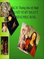 bài 26:mỹ thuật ý thời kì phục hưng