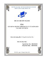 Xây dựng chương trình quản lý cửa hàng bán vật liệu xây dựng