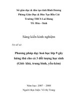 Phương pháp dạy hoá học lớp 9 gây hứng thú cho cả 3 đối tượng học sinh