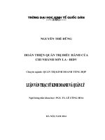 Hoàn thiện quản trị điều hành tại Chi nhánh Sơn La - BIDV