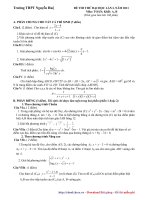 Đề và đáp án thi thử ĐH môn Toán lần 1 năm 2011 THPT chuyên Nguyễn Huệ- Hà Nội