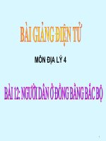BÀI 12 NGƯỜI DÂN Ở ĐỒNG BẰNG BẮC BỘ