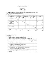 Kiểm tra Định Kỳ Tiếng Anh 9