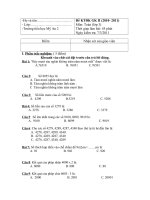 ĐỀ KIỂM TRA TOÁN 3 -HDC GHKII 2010-2011