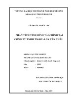 Phân tích tình hình tài chính tại công ty TNHH thương mại, dịch vụ và sản xuất Tân Châu
