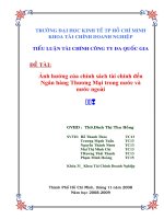 tiểu luận: Ảnh hưởng của chính sách tài chính đến Ngân hàng Thương Mại trong nước và nước ngoài