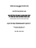 Hạn chế rủi ro tín dụng tại Ngân hàng TMCP Kỹ Thương Việt Nam chi nhánh Thăng Long