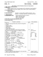 Giáo án anh new 9 đã chỉnh sửa theo ppct