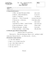 đề kiểm tra anh 1 tiết tiểu học