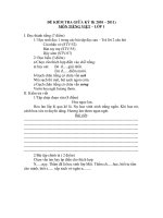 ĐỀ KTGK II MÔN TIẾNG VIỆT LỚP 1