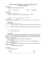 De thi dap an Toan G Tinh lop 5 QT