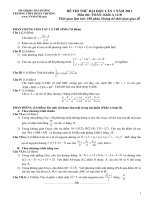 Đề và đáp án thi thử ĐH môn Toán 2011 khối A,B