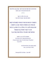 Một số biện pháp nhằm hoàn thiện chiến lược phân phối sản phẩm máy lạnh của công ty liên doanh Nikko K.Endo Việt Nam tại thị trường Thành phố Hồ Chí Minh