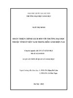luận án hoàn thiện chính sách đối với trường đại học thuộc tỉnh ở việt nam trong bối cảnh hiện nay